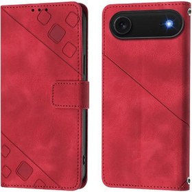Resim İphone Uyumlu 17 Air İçin Kılıf Mıknatıslı Deri Kartlık Cüzdan Kapak 