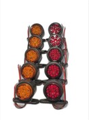 Resim AHMET OTOMOTİV (10 Adet) Mercekli Mini Takoz 12 Ledli Sarı-kırmızı 12v-24v 
