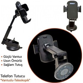 Resim Nyf Robust Telefon Tutucu Mekanik Teleskopik Güçlü Vantuzlu 1.kalite Ras1001 Siyah 