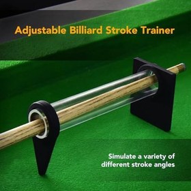 Resim Bilardo Havuz İnme Eğitmeni Uygulama Aracı Yüksek Orta Düşük Vuruşlar Için Ayarlayıcılara Sahip Akrilik şeffaf Tüp Hedefleme Ve Top Kontrol Becerileri 