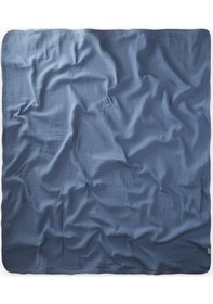 Resim Cigit Dantel İşlemeli Tekkat Müslin Battaniye 100x100 Cm +/- 3 Cm İndigo Mavi Indigo 