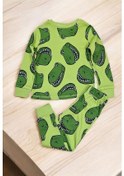Resim Trex Çocuk Pijama Takımı Yeşil 