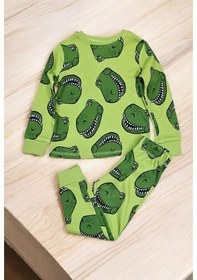 Resim Trex Çocuk Pijama Takımı Yeşil 