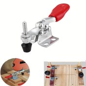 Resim 4 adet Kırmızı Saplı Metal Kelepçeler, Hızlı Bağlama Mekanizmi, Dirsek Kelepçeleri 