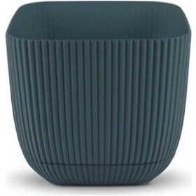 Resim Omnipazar Krs-384 Dekoratif Plastik Mercan Kare Saksı 4 Litre No 4 Gece Mavisi 
