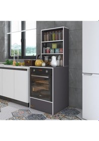 Resim Kenzlife ankastre fırın dolabı esmacan gri 165*60*56 mutfak eko düz 