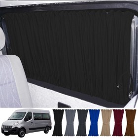 Resim Oto Pandami Renault Master 3. Nesil Uzun Şase 2010+ Uyumlu Siyah Raylı Oto Perde Takımı 