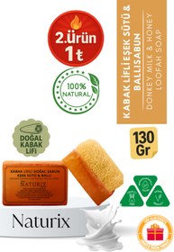 Resim Naturix Kabak Lifli Eşek Sütü & Ballı Sabun 130 gr | Ipeksi Cilt Için Kurutucu Sabun 