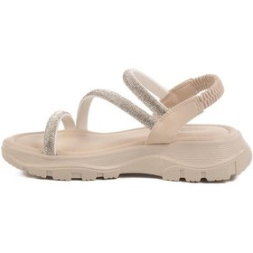 Resim Krem Kadın Sandalet T-005 Z Krem 