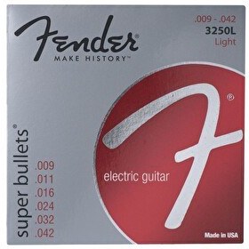 Resim Fender Super Bullet Strings Nickel Plated Steel Bullet End 3250L .009-.042 Elektro Gitar Teli 