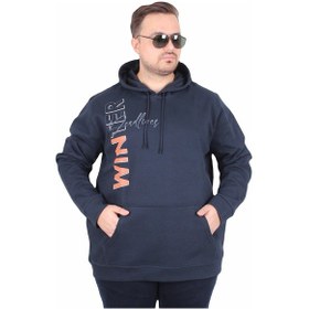 Resim Starbattal Büyük Beden Kapüşonlu Sweat Double Face Winter 25700 Lacıvert Lacivert 