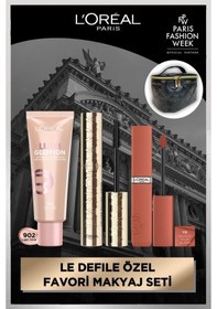 Resim L'Oréal Paris Panorama Maskara + Glotion 902 + Matte Resistance Likit Mat Ruj 115 + Çanta 