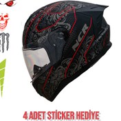 Resim NCR Rapid Kapalı Kask Kırmızı Desenli (Ece Belgeli) 