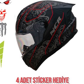 Resim NCR Rapid Kapalı Kask Kırmızı Desenli (Ece Belgeli) 