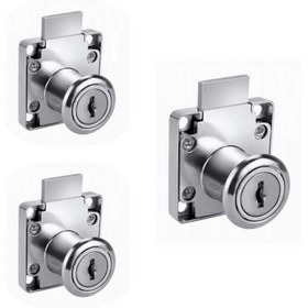 Resim ARON (3 ADET) Kare Çekmece Dolap Kapak Posta Kutusu Kilidi 2 Anahtarlı 