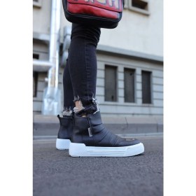 Resim pabucmarketi Fermuarlı Erkek Düz Bot Siyah 