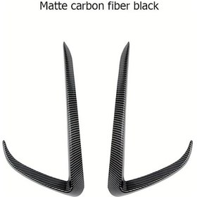 Resim Xuweiwei 2 Adet Otomobil Ön Hava Çıkış Splitterları Matte Karbon Fiber Renk Tesla Model Y Ön Tampon Splitter Trimi 