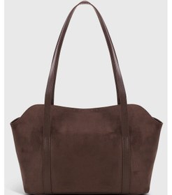 Resim Süet Kahverengi Bowling Omuz Çantası 270 Süet Koyu Kahverengi 