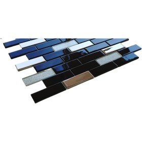 Resim MozaiKristaL Mutfak Tezgah Arası ve İç Dekorasyonda Tüm Yüzeyler İçin Kristal Cam Mozaik. Cam Ölçüsü: 23X73X4 Mm. File Ölçüsü: 30X30 Cm. ( 1 Koli = 11 File Karo = 1 m2 fiyatıdır ) 