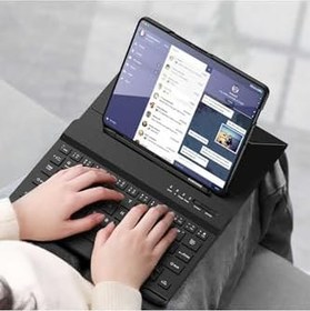 Resim Fogy Galaxy Z Fold 3 ile Uyumlu Standlı Bluetooth Klavyeli Kıpta Keyboard Set 
