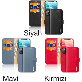 Resim Dux Ducis Apple Uyumlu iPhone 12- 12 Pro Kilif Miknatisli Cüzdanli Deri Kilif 209817694 - Renk / Kirmizi 