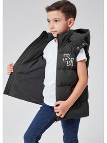 Resim Benitto Kids Kapüşonlu Erkek Çocuk Şişme Yelek 51310 Gri 