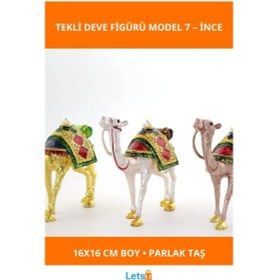 Resim Swarovski Taşlı Şık Deve Figürü 16x16 Cm 1 Adet 