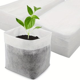 Resim 100 Adet Biyolojik Olarak Parçalanabilir Tohum Fidanlık Torbaları: Ev Bahçesi için Dokumasız Bitki Yetiştirme Torbaları - Toprak Nakil Torbaları için Uygun (8.0x10.01cm) 