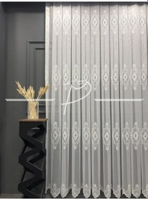 Resim Tül Perde Taç Marka 3 Hiza Motif Işlemeli Tül Perde 71924 Çok Renkli 