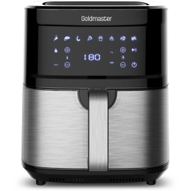 Resim GoldMaster SmartyCook 7 Litre Inox Geniş Hazneli XXL Dokunmatik 9lu Fan Teknolojili Airfryer Sıcak Hava Fritözü 