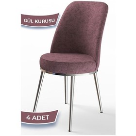 Resim Canisa Concept Dexa Serisi Gülkurusu Renk 4 Adet Sandalye, Renk Gülkurusu, Ayaklar Krom Gül Kurusu 