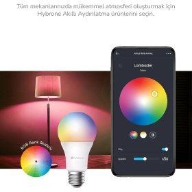Resim Braventa Collection Hybrone LED Rgb Wi-Fi Akıllı Ampul, 16 Milyon Renk, 900 Lümen, E27 Duy, Uygulama ile Uzaktan Kontrol 