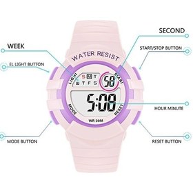 Resim Yingfu Çocuk Spor Saatleri - 30m Su Geçirmez, Parlak, Zamanlayıcı, Takvim, Şarjlı Ve Çarpıntı Dayanıklı, Mavi-siyah Pembe Pembe 