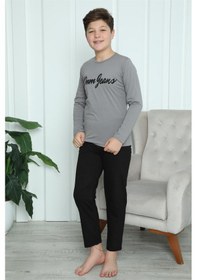 Resim Akbeniz Erkek Çocuk Penye Pijama Takım 20416 Füme 