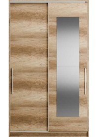 Resim Elit Plus Aynalı Sürgülü Gardırop-açık Ceviz Tori 120x207x52 Cm Gxyxd 