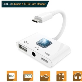 Resim C Tipi 3.5Mm Otg Adaptörü Dönüştürücü Usb-C Kart Okuyucu 
