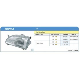 Resim Ayfar-202202 - Far Sol R19 92 Mekanik H4 6010268 
