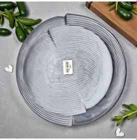 Resim Sudedi Home Modern Gri Cam Pasta Tabağı Seti 6 Pasta Tabağı + 1 Sunum Tabağı Çok Renkli 