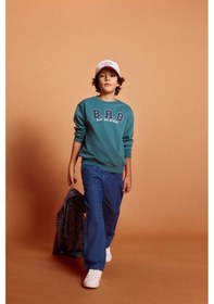 Resim Defacto Erkek Çocuk 2li Takım Baskılı Sweatshirt Jean Pantolon G4680a825wngn756 Yeşil-gn756 