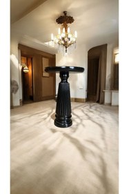 Resim Simillo Home&Living Wooden Ahşap Tekli Mantar Yan Sehpa Modern Siyah Renk Fiskos 