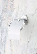 Resim MultiStore Krom Geniş Kapaklı Tuvalet Kağıtlığı Wc Kağıtlık Tuvalet Kağıdı Askısı 