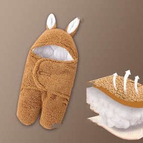 Resim Baby Hold Newborn Thickened Out Wrap Swaddle Sleeping Bag - The khaki split the legs / 62cm 