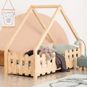Resim MiniWood Montessori Yatak Doğal Çam Çocuk ve Bebek Karyolası Tale 