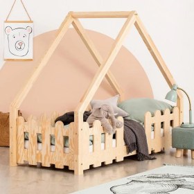 Resim MiniWood Montessori Yatak Doğal Çam Çocuk ve Bebek Karyolası Tale 
