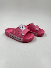 Resim Pvc Kaydırmaz Taban Pembe_beyaz Süslemeli Kız Çocuk Terlik 