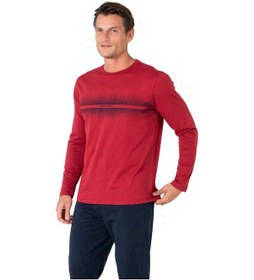 Resim Pierre Cardin 6102 Erkek Bordo Uzun Kollu Bisiklet Yaka Pijama Takımı-bordo-xl Çok Renkli 