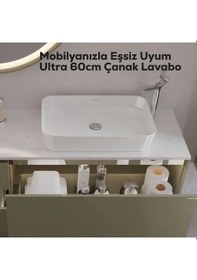 Resim Ultra Dikdörtgen Çanak Tipi Lavabo 60 Cm 