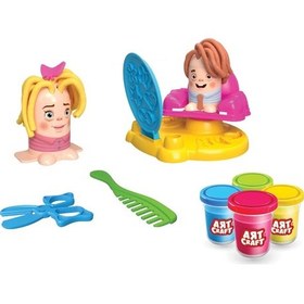 Resim Kuaför Oyun Hamur Seti 224 Gr. - Oyun Hamuru Seti - Hamur Setleri - Berber Saç Bakımı Renkli 