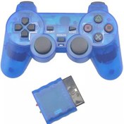 Resim Mavi-şeffaf Renkli Kablosuz Gamepad Sony Ps2 2.4g Titreşim Joystick Blutooth Denetleyici Playstation 2 Joypad 