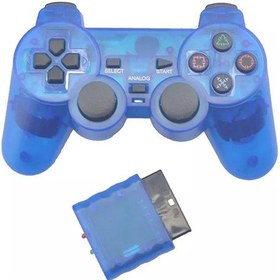 Resim Mavi-şeffaf Renkli Kablosuz Gamepad Sony Ps2 2.4g Titreşim Joystick Blutooth Denetleyici Playstation 2 Joypad 